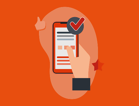 Graphic showing a phone with accurate information